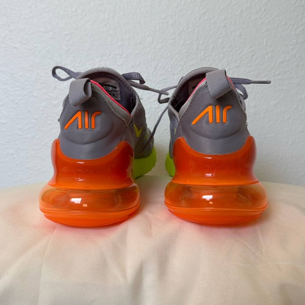 Nike Air Max 270 Gray and Neon Sneakers - Picture 3 of 8